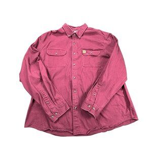 Dubinik Chamois Flannel Shirt Mens 2XL Burgundy Red Customized Version